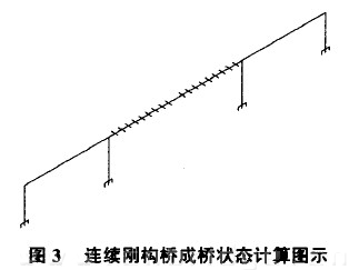 圖3 連續(xù)剛構(gòu)橋成橋狀態(tài)計算圖示