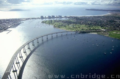 空中俯瞰圣地亞哥科羅拉多大橋